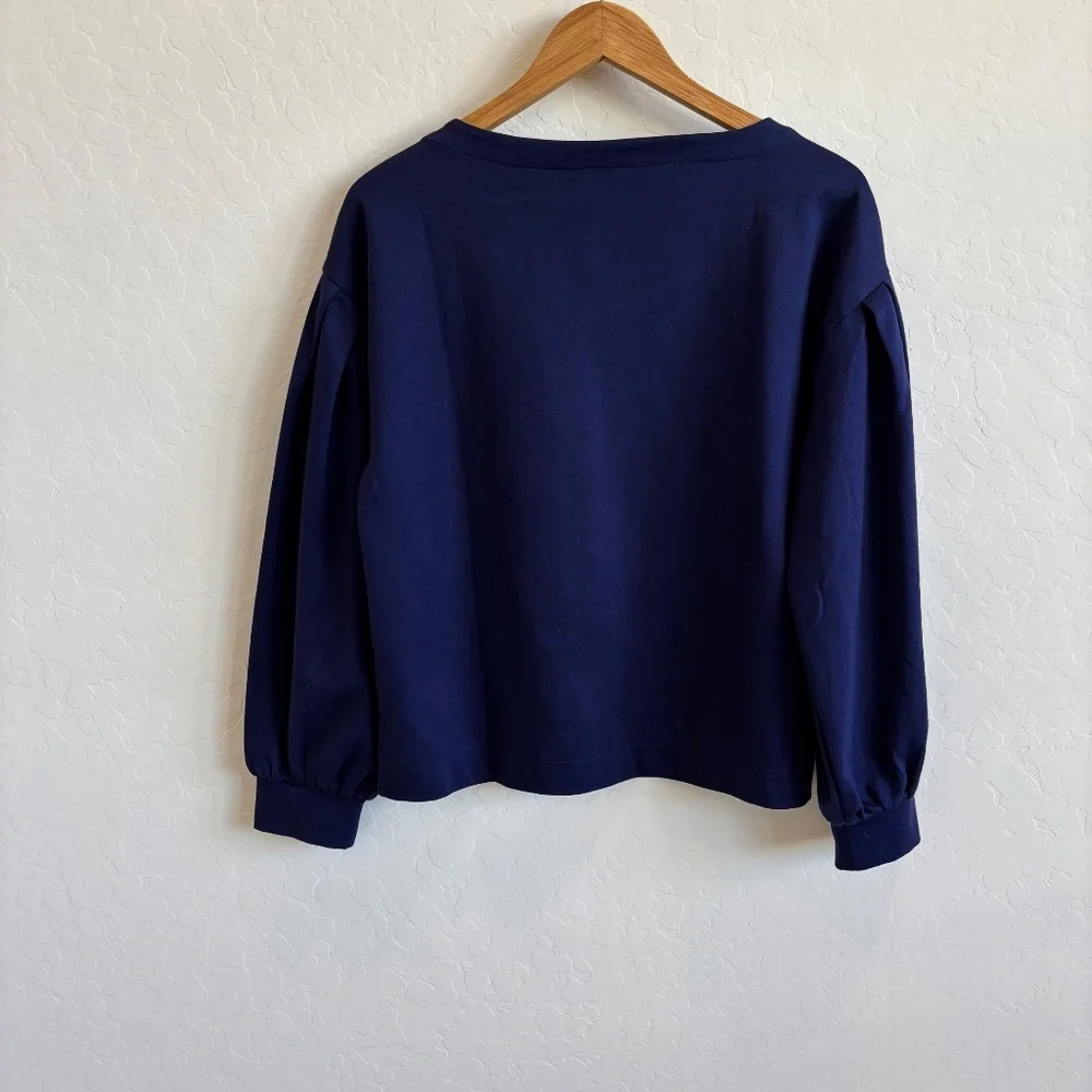 Banana Republic long-sleeve Boatneck Top royal / navy blue , Size Small